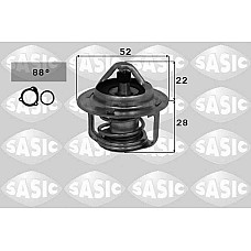 Termostat,lichid racire Cooling system thermostat 88C CITROEN C4 AIRCROSS MITSUBISHI ASX COLT VI LANCER VIII PEUGEOT 4008 1.1/1.3/1.6 06.04- SASIC SAS3300009
