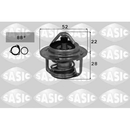 Termostat,lichid racire Cooling system thermostat 88C CITROEN C4 AIRCROSS MITSUBISHI ASX COLT VI LANCER VIII PEUGEOT 4008 1.1/1.3/1.6 06.04- SASIC SAS3300009