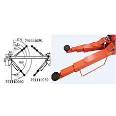 Piese si accesorii pentru elevatoare EVERT Ramie kompletne 3-stopniowe do podnosnika EVERT6264C dlugosc 620-1150 mm przednie EVERT EVERTZL791110091