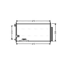 Condensator, climatizare A/C condenser with dryer HONDA ACCORD VII 2.2D 01.04-05.08 AVA COOLING HDA5239D AVA