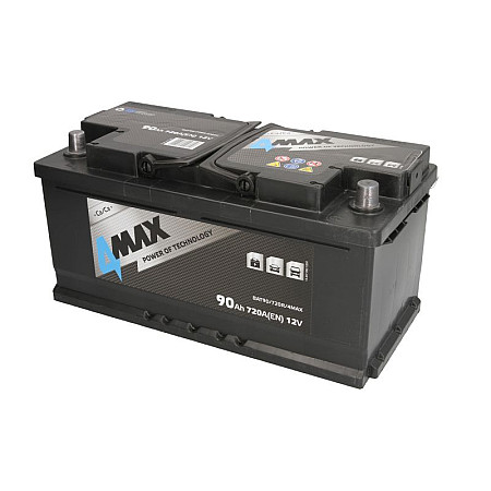Acumulator Pornire Acumulator 4MAX 12V 90Ah/720A ECOLINE R+ borna standard 353x175x175 B13 - flansa de montare 10.5 mm pornire 4MAX BAT90/720R/4MAX