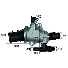 Termostat,lichid racire Termostat sistem racire 88C in carcasa ALFA ROMEO 159 BRERA SPIDER LANCIA DELTA III 1.8 01.09-08.14 BEHR BTI 152 88