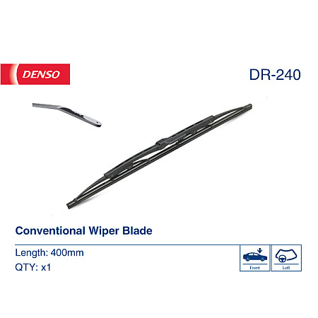 Lamela stergator Wiper blade swivel rear 1pcs 400mm DAIHATSU CUORE II FEROZA ROCKY WILDCAT/ROCKY ISUZU TROOPER I SUBARU LEONE LEONE III TOYOTA CAMRY DYNA DYNA 100 DYNA 150 DYNA 200 05.72- DENSO DR-240