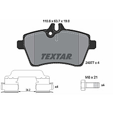 Set placute de frana Fata MERCEDES A W169 B SPORTS TOURER W245 1.5-Electric 09.04-06.12 TEXTAR 2407702