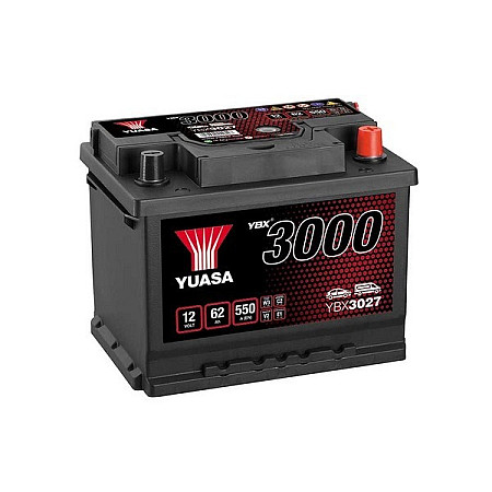 Acumulator Pornire Battery YUASA 12V 62Ah/550A YBX3000 SMF R+ standard 243x175x190 B13 starting YUASA YBX3027