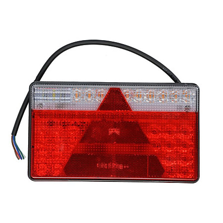 Stop spate Rear lamp R MULTI LED LED 24V with indicator with fog light reversing light with stop light parking light triangular reflector cable length: 05m flat ASPOCK A35-0202-007