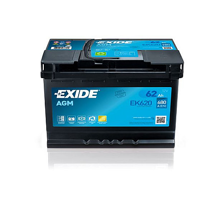 Acumulator Pornire Battery EXIDE 12V 62Ah/680A AGM R+ standard 242x175x190 B13 agm EXIDE EK620