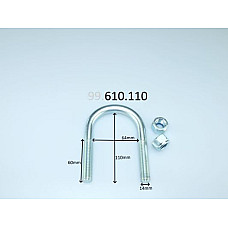 Brida arc Leaf spring shackle 110mm M14 FORD TRANSIT 2.0D/2.3/2.4D 01.00-05.06 LS GERMANY 610110-LS