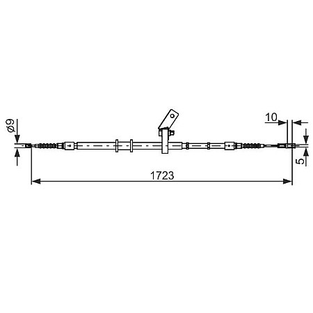 Cablu, frana de parcare Cablu frana de mana Spate Stanga 1723mm/1565mm AUDI 80 B4 1.6-2.8 09.91-01.96 BOSCH 1 987 482 268