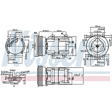Compresor, climatizare Air-conditioning compressor FORD FIESTA IV FIESTA/MINIVAN KA PUMA 1.25-1.7 08.95-11.08 NISSENS NIS 89191
