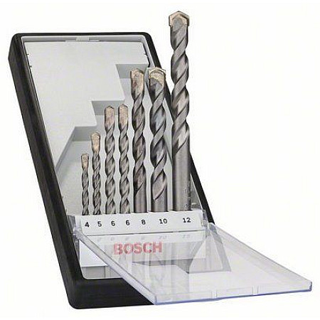 Burghiu Kit burghiu 7buc diametru burghiu: 4 5 6 8 10 12mm lungime totala: 75/85/100/120/150mm lungime de lucru: 10 12 40 50 60 80 90mm destinat pentru: beton 7 piese Robust Line CYL-3 bur BOSCH 2 607 010 545