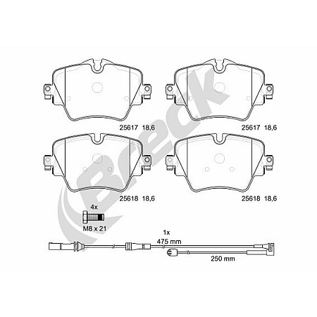 Set placute de frana Fata BMW 1 F40 2 F45 2 GRAN COUPE F44 2 GRAN TOURER F46 X1 F48 X2 F39 MINI F55 F56 F57 CLUBMAN F54 1.5-2.0D 11.13- BRECK 25617 00 701 00