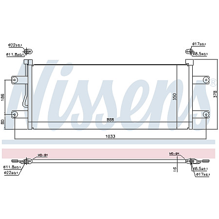 Condensator, climatizare Condensator A/C 888x350x16 MERCEDES ACTROS MP4 / MP5 ANTOS AROCS 07.11- NISSENS NIS 940264