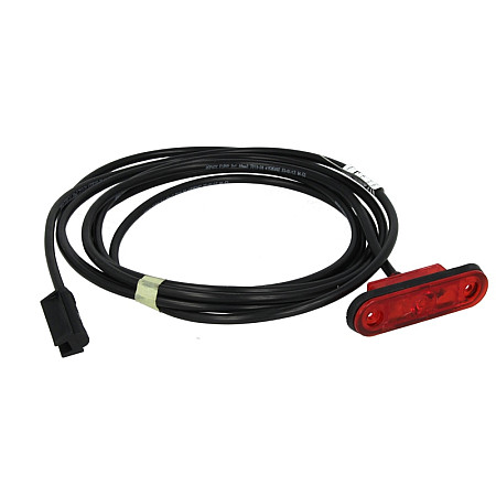 Lampa gabarit Outline marker lights L/R POSIPOINT II red LED height 24mm width 80mm depth 20mm embossed hose length 3500 12/24V with clip for flat wire POSIPOINT II ASPOCK A31-7204-027