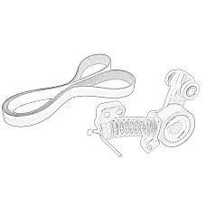 Set curea transmisie cu caneluri Multi-V-belt set with tensioner VOLVO S60 II S80 II S90 II V40 V60 I V60 II V70 III V90 II XC40 XC60 I XC60 II XC70 II XC90 II 2.0D 09.13- OE VOLVO 31480361