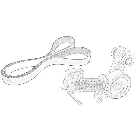 Set curea transmisie cu caneluri Multi-V-belt set with tensioner VOLVO S60 II S80 II S90 II V40 V60 I V60 II V70 III V90 II XC40 XC60 I XC60 II XC70 II XC90 II 2.0D 09.13- OE VOLVO 31480361