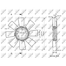 Paleta ventilator, racire motor Radiator fan diameter 9/180/750 mm number of blades 8 SCANIA 4 DC11.01-DT12.08 05.95-04.08 NRF NRF 49857