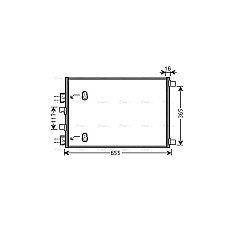 Condensator, climatizare A/C condenser RENAULT GRAND SCENIC II MEGANE II SCENIC II 1.9D/2.0D 11.02- AVA COOLING RT5422 AVA