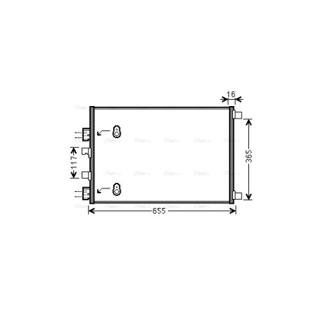 Condensator, climatizare A/C condenser RENAULT GRAND SCENIC II MEGANE II SCENIC II 1.9D/2.0D 11.02- AVA COOLING RT5422 AVA