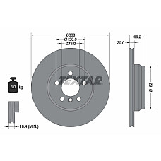 Disc frana Spate Dreapta/Stanga fara pivot de fixare a rotii  BMW 3 F30 F80 3 F31 3 GRAN TURISMO F34 4 F32 F82 4 F33 F83 4 GRAN COUPE F36 2.0-3.0H 11.11- TEXTAR 92241903
