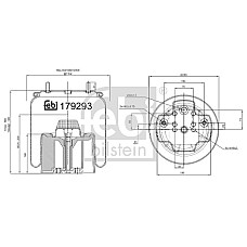 Burduf, suspensie pneumatica Air suspension bellows rear L with plastic piston BPW FEBI BILSTEIN 179293