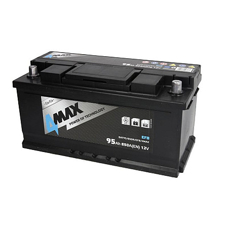 Acumulator Pornire Acumulator 4MAX 12V 95Ah/850A START&amp;STOP EFB R+ borna standard 353x175x175 B13 - flansa de montare 10.5 mm efb/pornire 4MAX BAT95/850R/EFB/4MAX