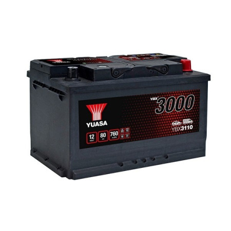 Acumulator Pornire Battery YUASA 12V 80Ah/760A YBX3000 SMF R+ standard 317x175x175 B13 starting YUASA YBX3110