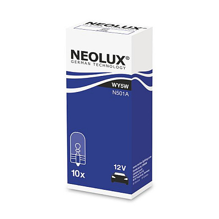 Bec, semnalizator Bec cutie 10buc WY5W 12V 5W W21X95D portocaliu IVECO DAILY V MASSIF MERCEDES A W168 C W202 C T-MODEL S202 CITAN MPV CITAN MIXTO DOUBLE CABIN 03.89- NEOLUX NLX501A K10SZT