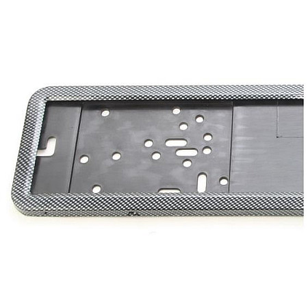 Suport numar inmatriculare INOX + finisaj CARBON, LPF 002