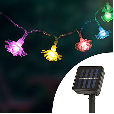 Instalaie de pom cu ncrcare solar LED - floare - 2,3 m - 20 LED - multicolore