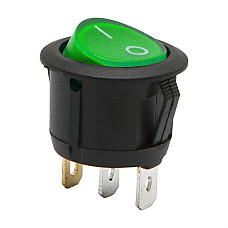 Interupator basculant, 1 circuit, 6A-250V ON-OFF, lumina verde