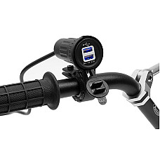 Adaptor, bricheta USB socket DC 12-24V DC 5V/3.1A Motorcycle additional steering wheel adapter 4 RIDE ERCL-MUS011/A