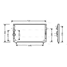 Condensator, climatizare A/C condenser  TOYOTA LAND CRUISER 80 4.2D/4.5 01.90-12.97 AVA COOLING TO5225 AVA