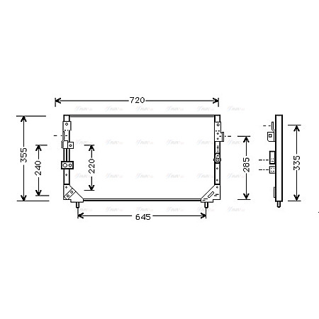 Condensator, climatizare A/C condenser  TOYOTA LAND CRUISER 80 4.2D/4.5 01.90-12.97 AVA COOLING TO5225 AVA