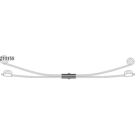 Pachet arc cu foi Leaf spring rear no.of blades: 2x695 FORD TRANSIT CUSTOM V362 TRANSIT V363 2.0D/2.2D 09.12- LS GERMANY 211150-LS