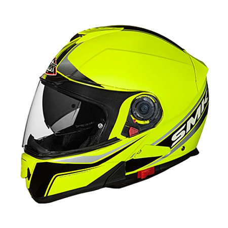 Cati de maxilar Helmet Flip-up helmet SMK GLIDE FLASH VISION HV420 colour neagra/fluorescent/yellow size L unisex SMK SMK0100/17/HV420/L