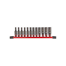 "Set scule Set of impact sockets socket / drive: 1/4"" long profile: Hexagonal 10 11 12 13 4 45 5 55 6 7 8 9 packaging: rail" MILWAUKEE 4932480453