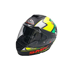 Cati integrale Helmet full-face helmet SMK TWISTER CARTOON MA241 colour neagra/fluorescent/green/yellow size L unisex SMK SMK0104/17/MA241C/L