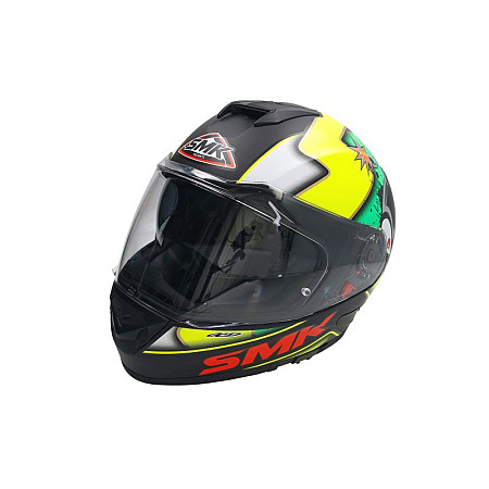Cati integrale Helmet full-face helmet SMK TWISTER CARTOON MA241 colour neagra/fluorescent/green/yellow size XS unisex SMK SMK0104/17/MA241C/XS