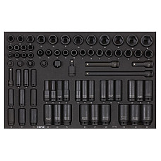 Unelte (inserturi) pentru carucioare Introduceti tava cu instrumente pentru carucior 1/2 3/8 setul de instrumente 73 szt. dimensiune cartus: 570x370 mm SONIC 307302