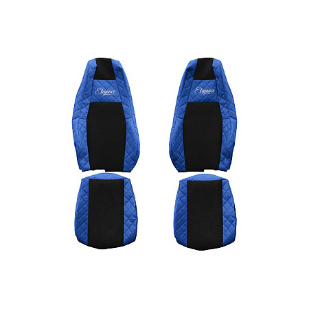 Husa scaun Huse pentru scaune Elegance albastru material eco-piele serie ELEGANCE tetiera integrata pentru pasageri tetiera soferului integrata SCANIA R F-CORE F-CORE FX23 BLUE