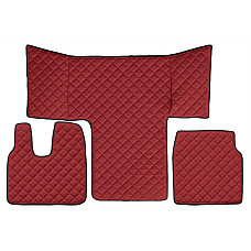 Covor compartiment picioare F-CORE cabina L cabina XL pe intregul etaj cantitate in set 3 szt. material - piele matlasata eko culoare - rosu MAN TGL I TGM I TGS I 09.16-03.22 F-CORE F-CORE FL41 RED