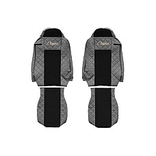 Husa scaun Huse pentru scaune Elegance gri material eco-piele / velours serie ELEGANCE IVECO F-CORE F-CORE FX17 GRAY