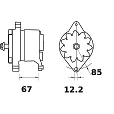 Alternator 14V 65A DEUTZ FAHR AGROLUX AGROPLUS SAME DORADO 3 1000.3W/1000.3WT 01.06- LETRIKA MG 515