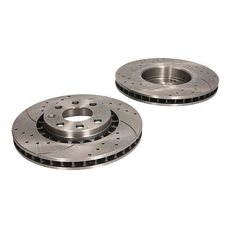 Disc frana de performanta High-efficiency brake disc 2pcs SPEEDMAX Ventilated Cut-Drilled front  L/R outer diameter 256 mm thickness 24 mm DAEWOO ESPERO LANOS NEXIA OPEL ASCONA C 1.4-2.0D 09.84- SPEEDMAX C30003JCTUOTUV