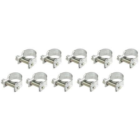 Colier furtun Metal clamp worm gear 10pcs width 10 mm max diam 14mm diameter 13-14 mm material: soft steel steel type: W1 normal Mini-Clip MIKALOR OSM 03010579 10SZT
