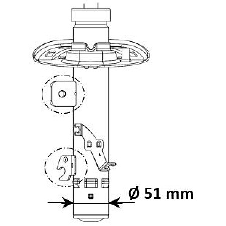 Amortizor Fata Dreapta DS DS 3 PEUGEOT 208 208 I 1.0-1.6D 03.12- KAYABA KYB3348012