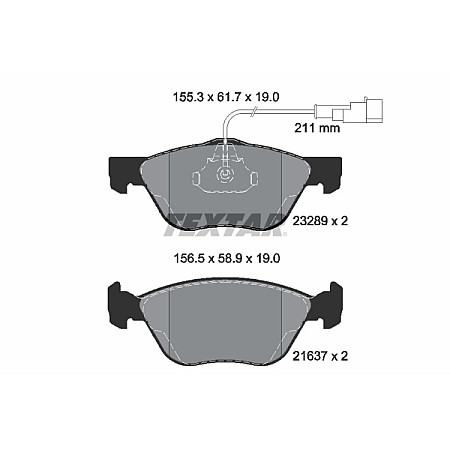 Set placute de frana Fata ALFA ROMEO 145 146 147 156 GT GTV SPIDER FIAT BRAVO I COUPE MAREA MULTIPLA PUNTO LANCIA DEDRA DELTA II KAPPA LYBRA 1.6-3.2 04.90-03.12 TEXTAR 2328902