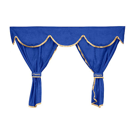 Cortina cabina ofer Perdele cabinei soferului cabina larga bibelouri fata spate piele intoarsa CLASSIC cantitate in set: 7buc albastru tip cabina: XXL MAN TGA TGX I 06.99- F-CORE F-CORE XC13 BLUE
