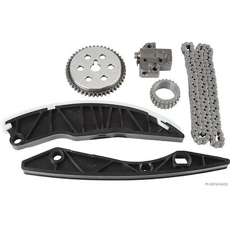 Chit lant de distributie Timing set chain + sprocket HYUNDAI I20 I I30 IX20 KIA CARENS III CEE'D CERATO I PRO CEE'D RIO III SOUL I VENGA 1.4/1.4D/1.6 05.06- HERTH+BUSS JAKOPARTS J1190500